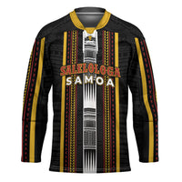 Personalised Salelologa Samoa Hockey Jersey Samoan Tribal Pattern LT05 Unisex Black - Polynesian Pride