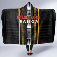 Salelologa Samoa Hooded Blanket Samoan Tribal Pattern LT05 One Size Black - Polynesian Pride