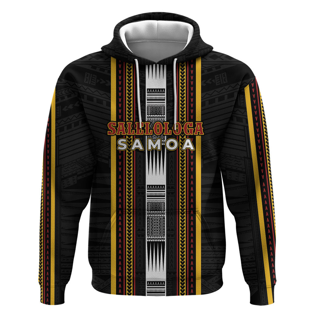 Personalised Salelologa Samoa Hoodie Samoan Tribal Pattern LT05 Pullover Hoodie Black - Polynesian Pride
