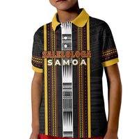 Personalised Salelologa Samoa Kid Polo Shirt Samoan Tribal Pattern LT05 Kid Black - Polynesian Pride