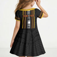 Personalised Salelologa Samoa Kid Short Sleeve Dress Samoan Tribal Pattern LT05 - Polynesian Pride