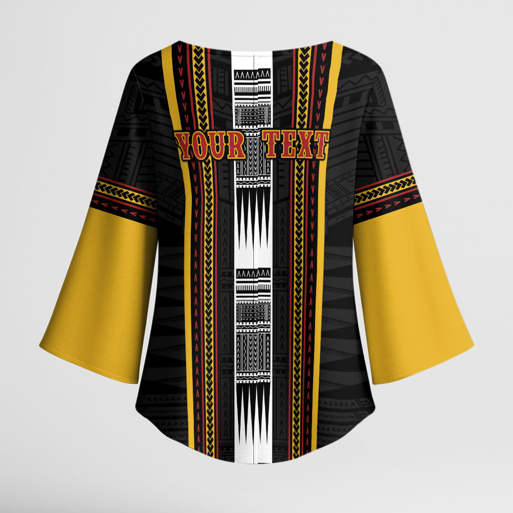 Personalised Salelologa Samoa Kimono Sleeve Blouse Samoan Tribal Pattern LT05 - Polynesian Pride