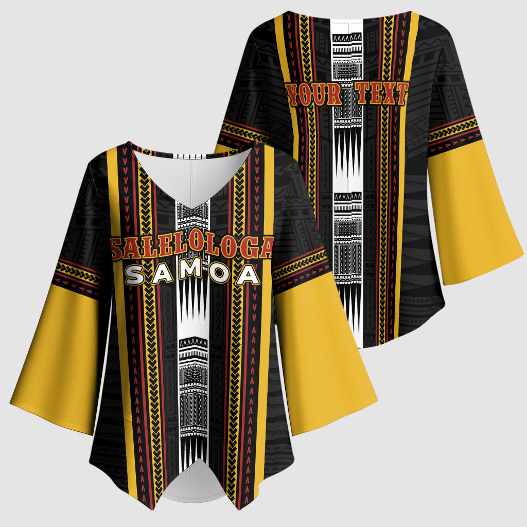 Personalised Salelologa Samoa Kimono Sleeve Blouse Samoan Tribal Pattern LT05 - Polynesian Pride