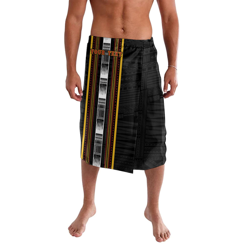 Personalised Salelologa Samoa Lavalava Samoan Tribal Pattern LT05 Black - Polynesian Pride