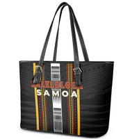 Salelologa Samoa Leather Tote Bag Samoan Tribal Pattern LT05 - Polynesian Pride