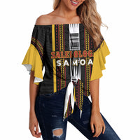Personalised Salelologa Samoa Off Shoulder Wrap Waist Top Samoan Tribal Pattern