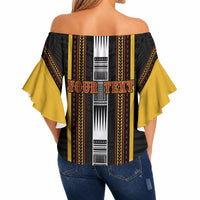 Personalised Salelologa Samoa Off Shoulder Wrap Waist Top Samoan Tribal Pattern