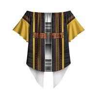 Personalised Salelologa Samoa Off Shoulder Wrap Waist Top Samoan Tribal Pattern