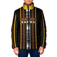 Personalised Salelologa Samoa Padded Jacket Samoan Tribal Pattern LT05 Men Black - Polynesian Pride