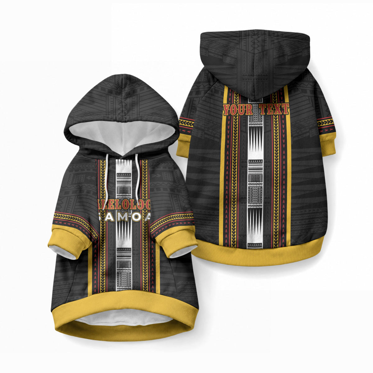 Personalised Salelologa Samoa Pet Hoodie Samoan Tribal Pattern LT05 Pullover Black - Polynesian Pride