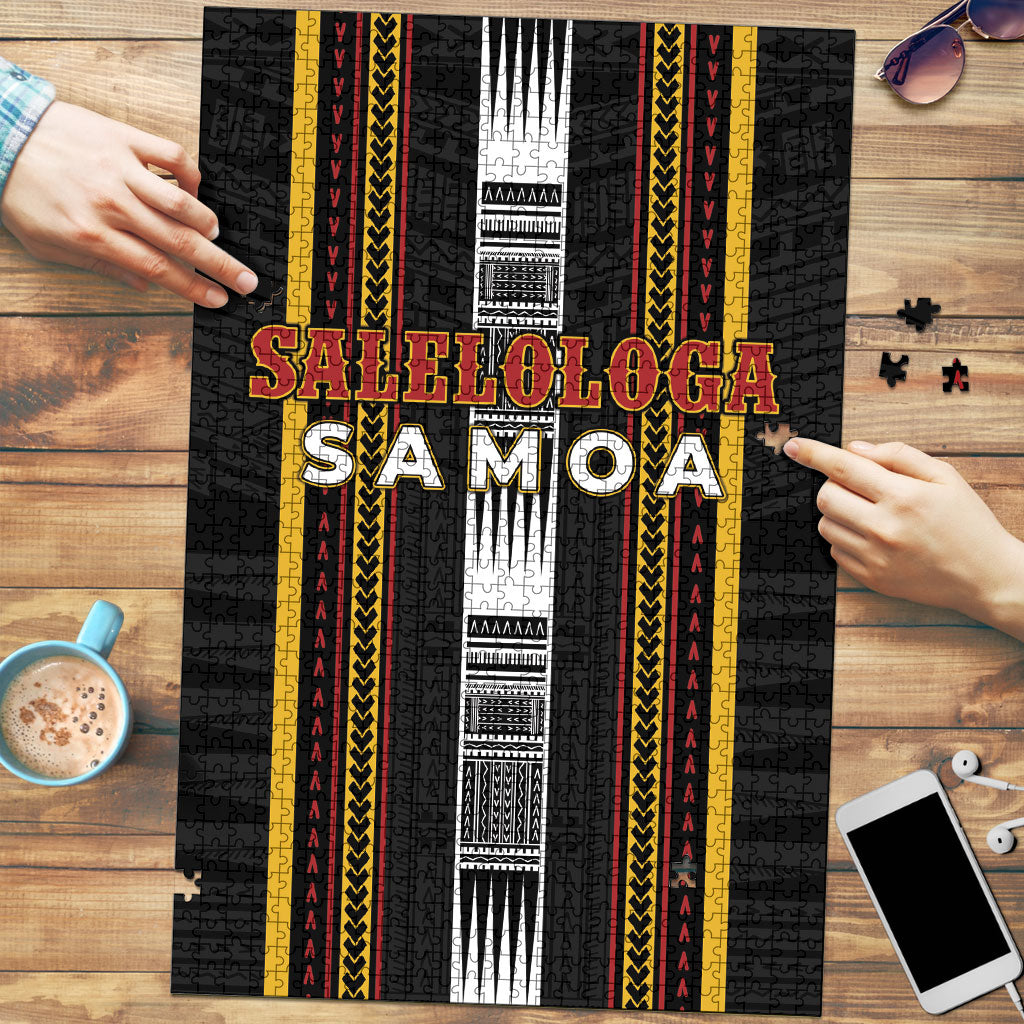Salelologa Samoa Puzzle Samoan Tribal Pattern LT05 Black - Polynesian Pride