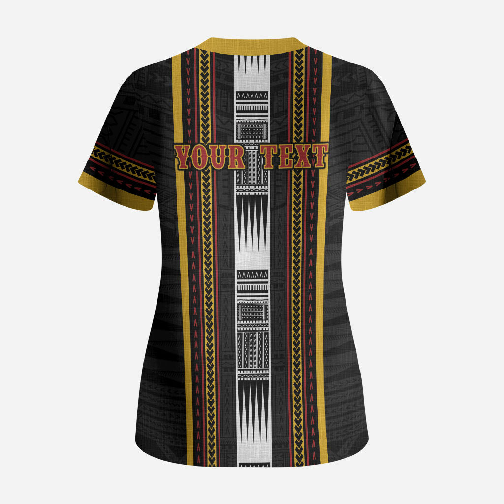 Personalised Salelologa Samoa Scrub Top Samoan Tribal Pattern LT05 - Polynesian Pride