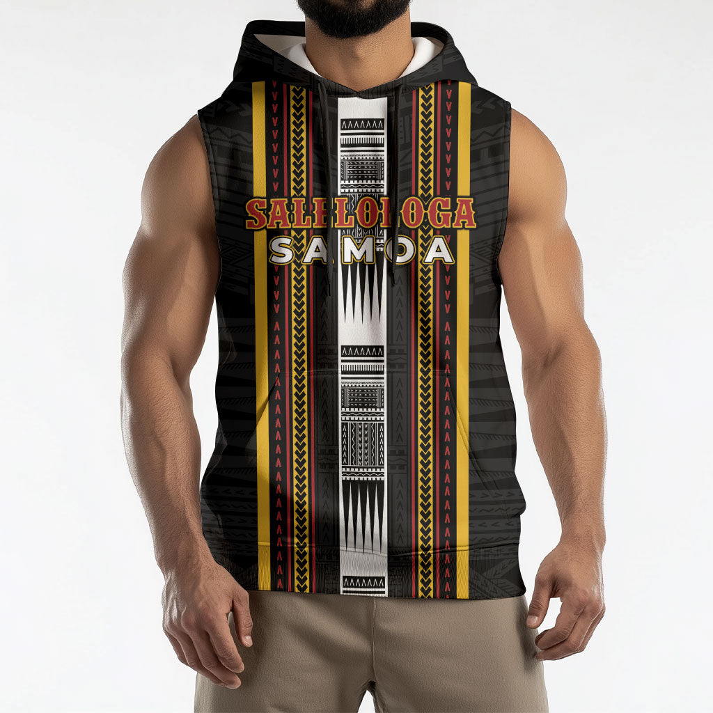 Personalised Salelologa Samoa Sleeveless Hoodie Samoan Tribal Pattern