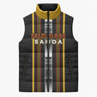 Personalised Salelologa Samoa Sleeveless Puffer Jacket Samoan Tribal Pattern LT05 Unisex Black - Polynesian Pride