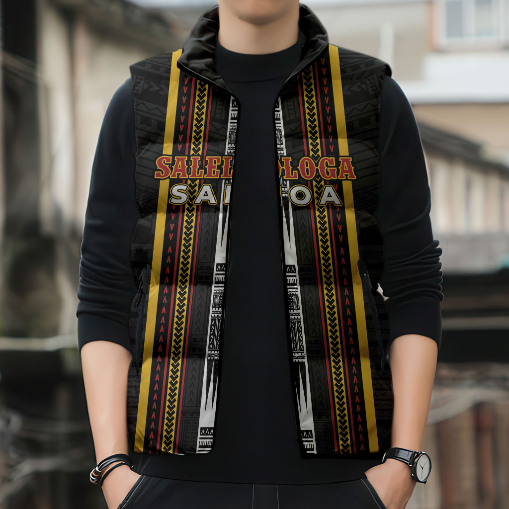 Personalised Salelologa Samoa Sleeveless Puffer Jacket Samoan Tribal Pattern LT05 - Polynesian Pride