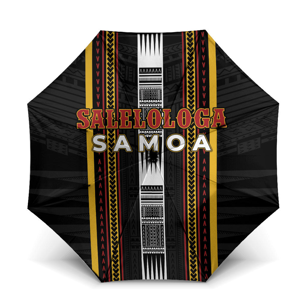 Salelologa Samoa Umbrella Samoan Tribal Pattern LT05 One Size Folded 11.42 inch Opened Diameter 37.4 inch Black - Polynesian Pride