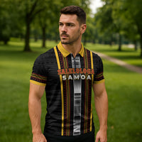 Personalised Salelologa Samoa Zipper Polo Shirt Samoan Tribal Pattern LT05 - Polynesian Pride
