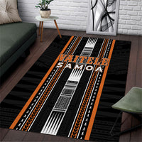 Vaitele Samoa Area Rug Samoan Tribal Pattern LT05 Orange - Polynesian Pride