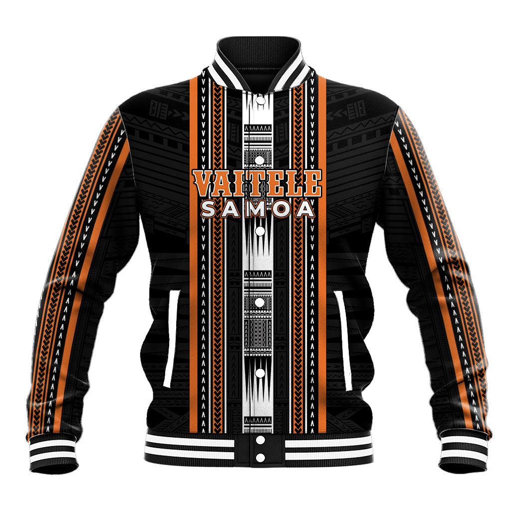 Personalised Vaitele Samoa Baseball Jacket Samoan Tribal Pattern LT05 Unisex Orange - Polynesian Pride