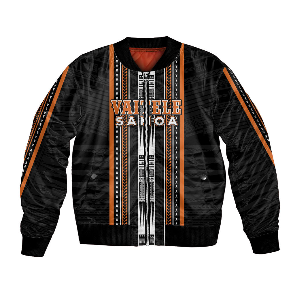 Personalised Vaitele Samoa Bomber Jacket Samoan Tribal Pattern LT05 Unisex Orange - Polynesian Pride