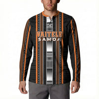 Personalised Vaitele Samoa Button Sweatshirt Samoan Tribal Pattern LT05 - Polynesian Pride