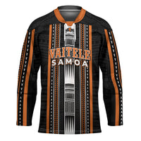 Personalised Vaitele Samoa Hockey Jersey Samoan Tribal Pattern LT05 Unisex Orange - Polynesian Pride