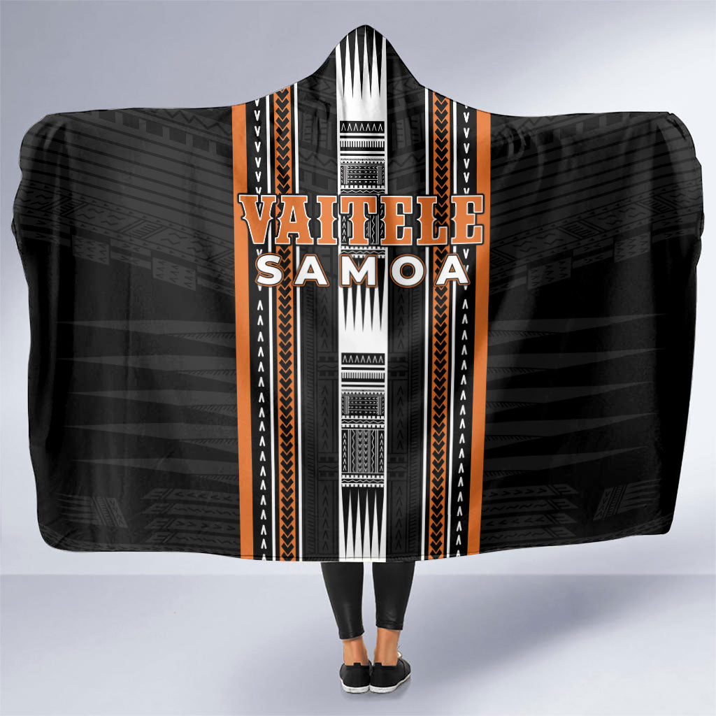 Vaitele Samoa Hooded Blanket Samoan Tribal Pattern LT05 One Size Orange - Polynesian Pride