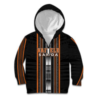 Personalised Vaitele Samoa Kid Hoodie Samoan Tribal Pattern LT05 Zip Hoodie Orange - Polynesian Pride