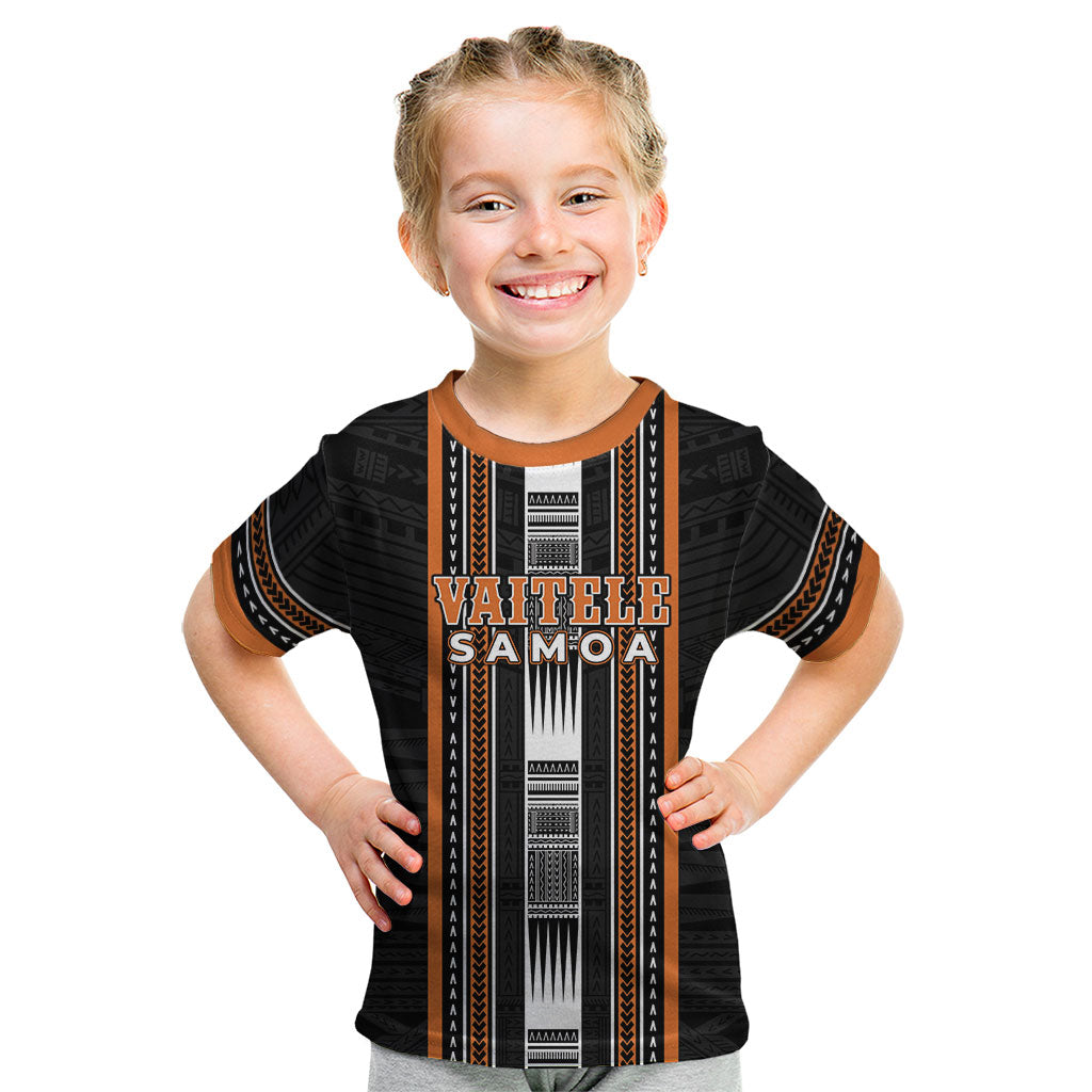 Personalised Vaitele Samoa Kid T Shirt Samoan Tribal Pattern LT05 Orange - Polynesian Pride