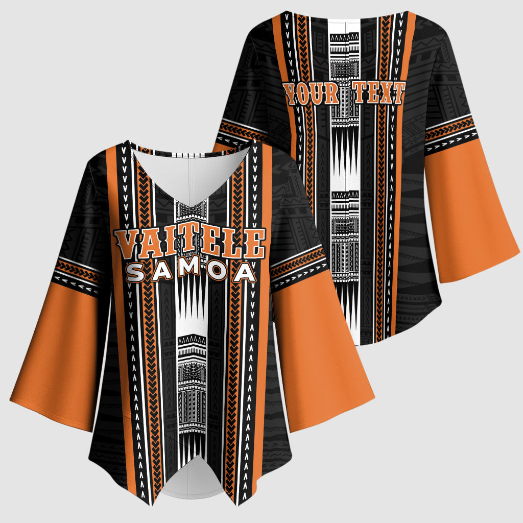 Personalised Vaitele Samoa Kimono Sleeve Blouse Samoan Tribal Pattern LT05 - Polynesian Pride