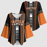 Personalised Vaitele Samoa Kimono Sleeve Blouse Samoan Tribal Pattern LT05 - Polynesian Pride