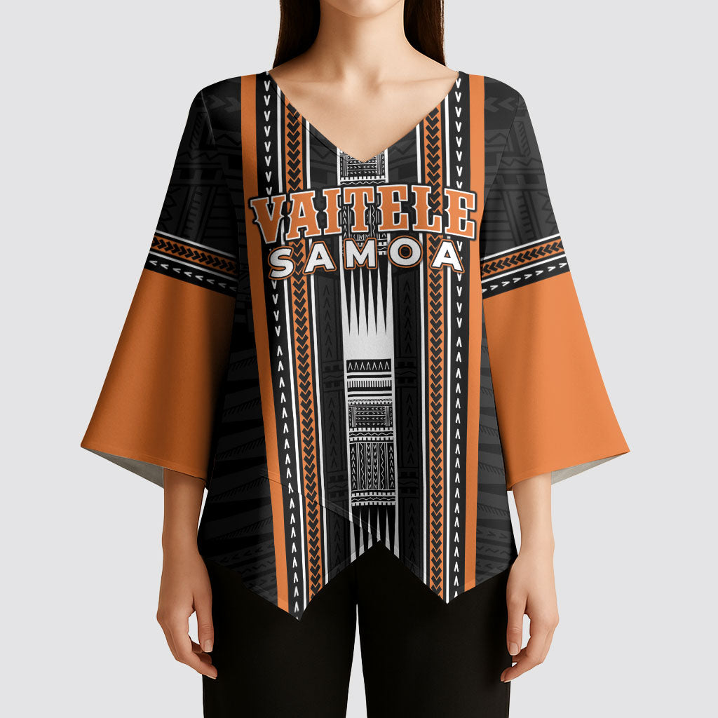 Personalised Vaitele Samoa Kimono Sleeve Blouse Samoan Tribal Pattern LT05 - Polynesian Pride