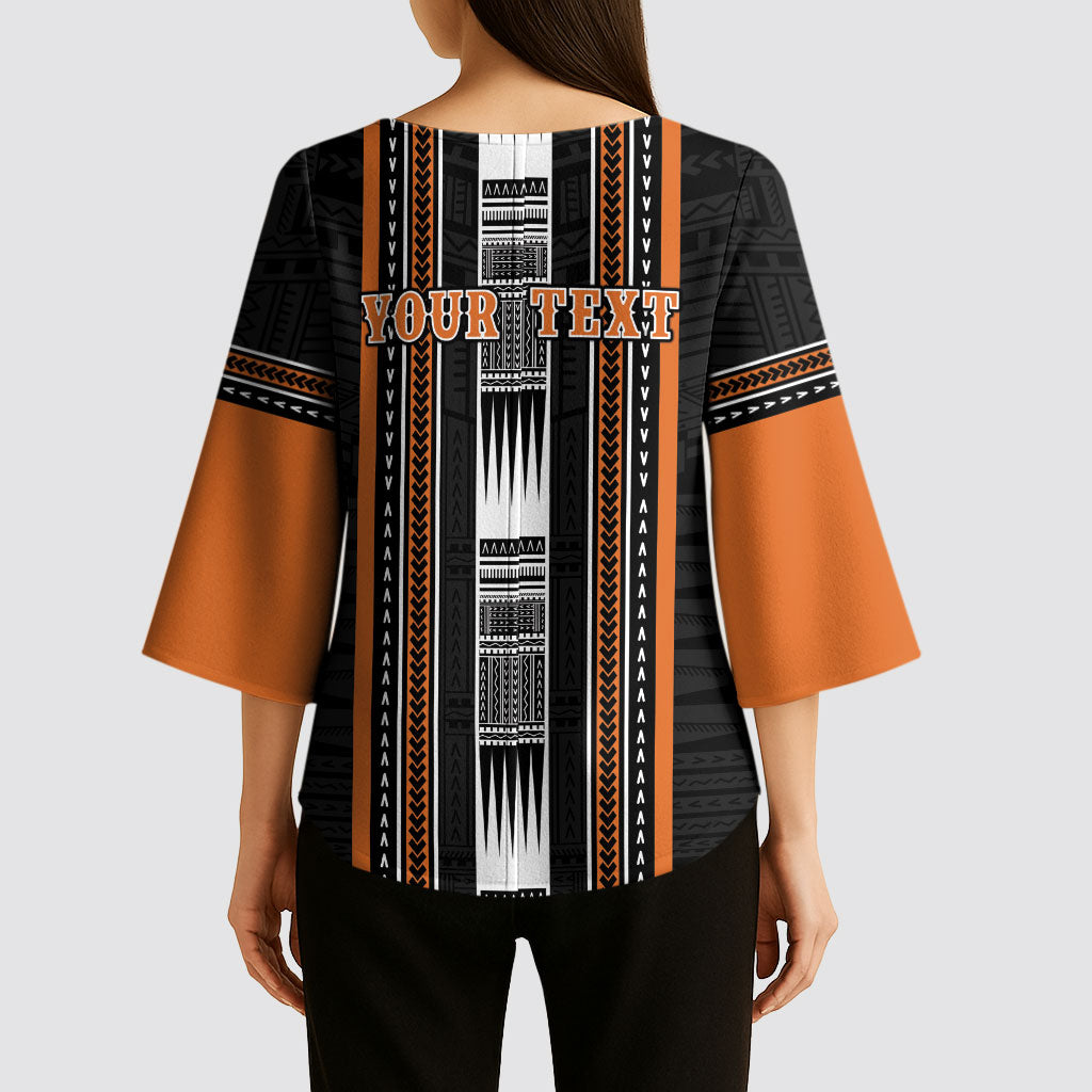 Personalised Vaitele Samoa Kimono Sleeve Blouse Samoan Tribal Pattern LT05 - Polynesian Pride