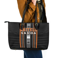 Vaitele Samoa Leather Tote Bag Samoan Tribal Pattern LT05 - Polynesian Pride