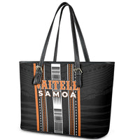 Vaitele Samoa Leather Tote Bag Samoan Tribal Pattern LT05 - Polynesian Pride