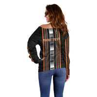 Personalised Vaitele Samoa Off Shoulder Sweater Samoan Tribal Pattern LT05 - Polynesian Pride