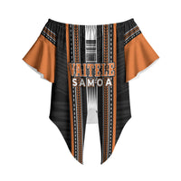 Personalised Vaitele Samoa Off Shoulder Wrap Waist Top Samoan Tribal Pattern LT05 - Polynesian Pride