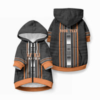 Personalised Vaitele Samoa Pet Hoodie Samoan Tribal Pattern LT05 Zip-up Orange - Polynesian Pride