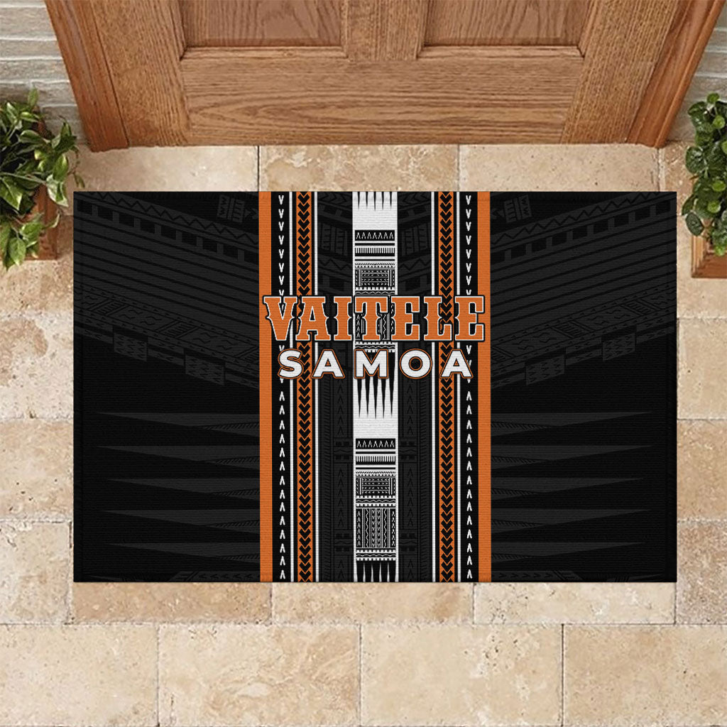 Vaitele Samoa Rubber Doormat Samoan Tribal Pattern LT05 Orange - Polynesian Pride