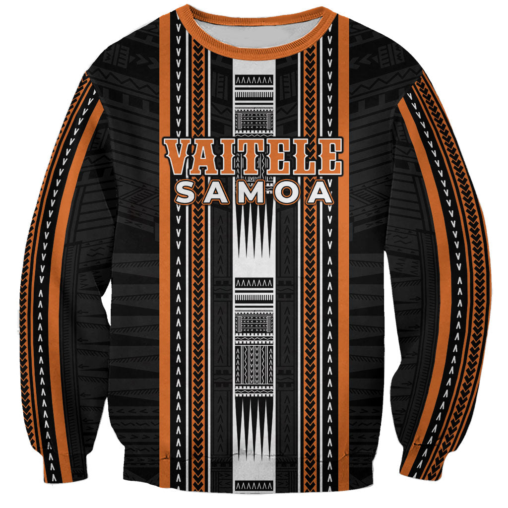 Personalised Vaitele Samoa Sweatshirt Samoan Tribal Pattern LT05 Unisex Orange - Polynesian Pride