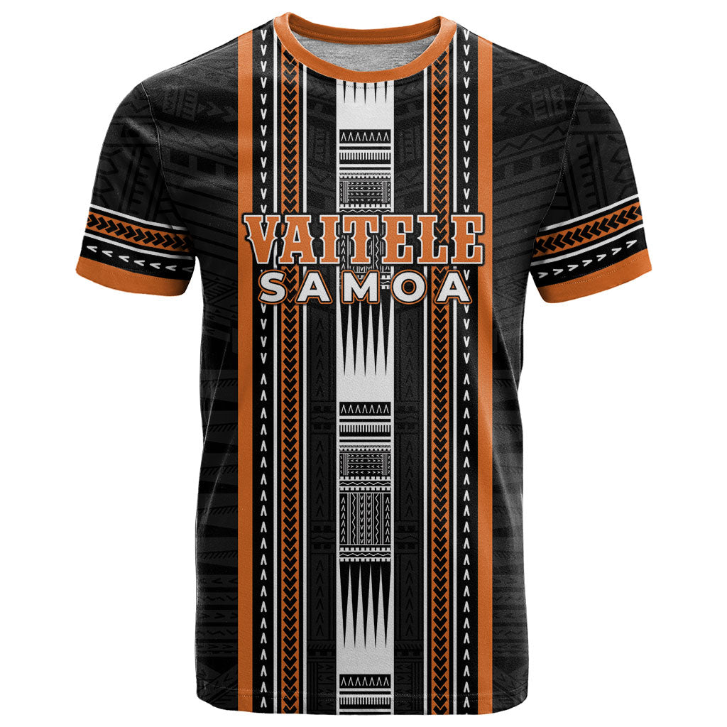 Personalised Vaitele Samoa T Shirt Samoan Tribal Pattern LT05 Orange - Polynesian Pride