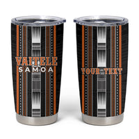 Personalised Vaitele Samoa Tumbler Cup Samoan Tribal Pattern LT05 Orange - Polynesian Pride