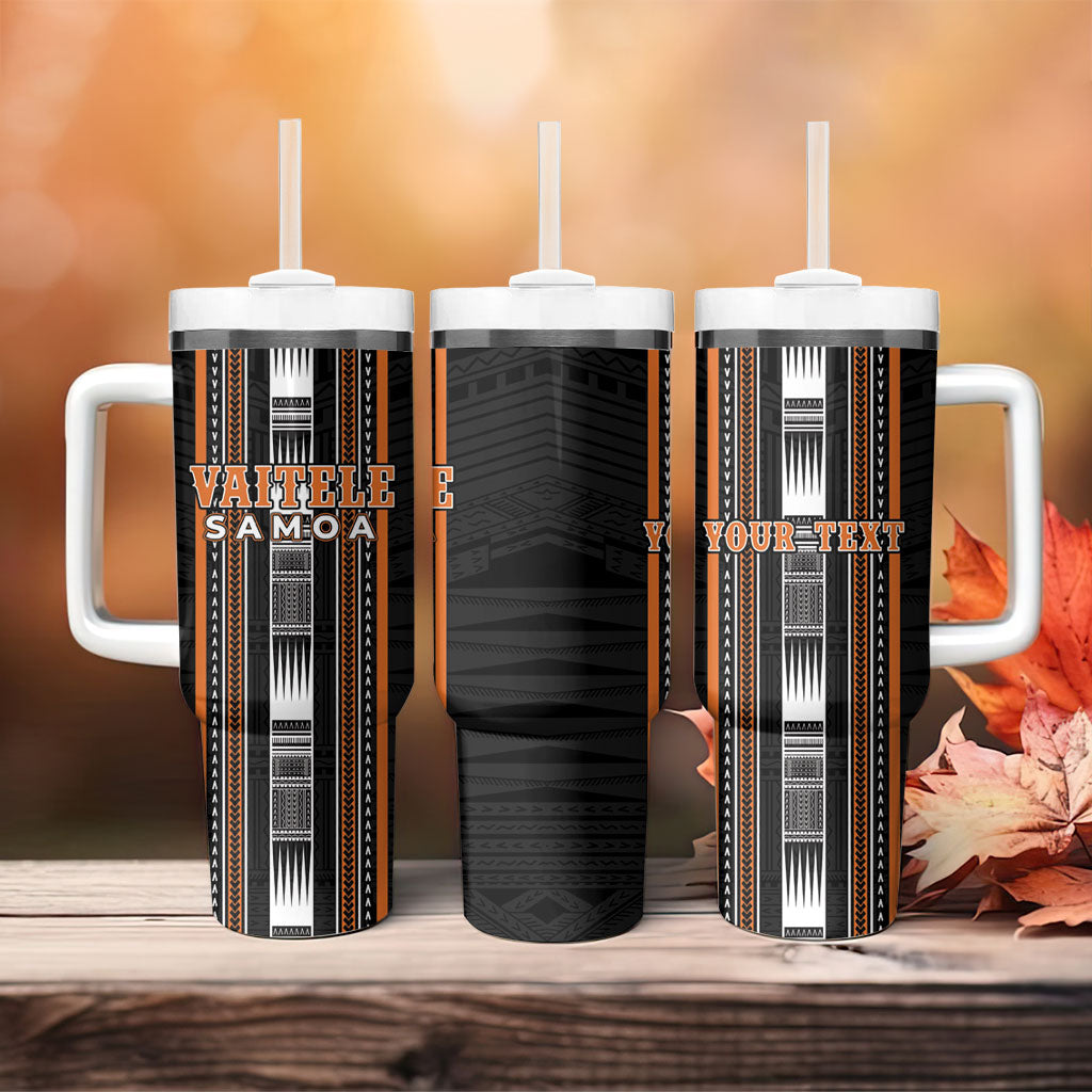 Personalised Vaitele Samoa Tumbler With Handle Samoan Tribal Pattern LT05 - Polynesian Pride
