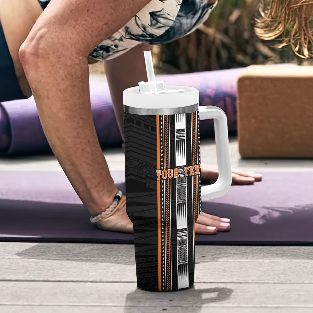 Personalised Vaitele Samoa Tumbler With Handle Samoan Tribal Pattern LT05 - Polynesian Pride