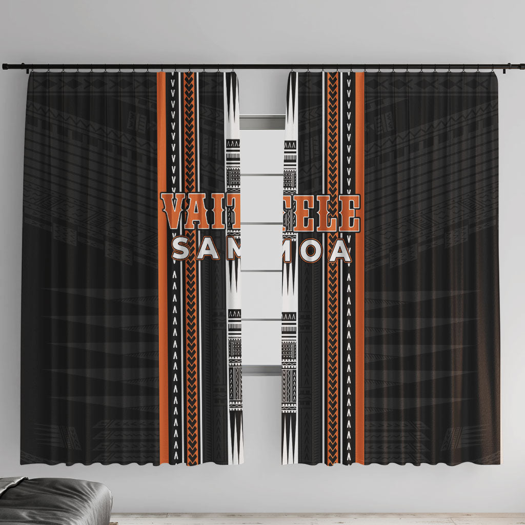 Vaitele Samoa Window Curtain Samoan Tribal Pattern LT05 With Hooks Orange - Polynesian Pride