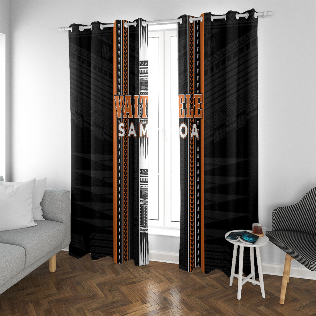 Vaitele Samoa Window Curtain Samoan Tribal Pattern LT05 With Grommets Orange - Polynesian Pride