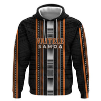 Personalised Vaitele Samoa Zip Hoodie Samoan Tribal Pattern LT05 Pullover Hoodie Orange - Polynesian Pride