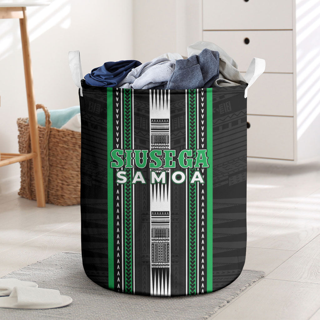 Siusega Samoa Laundry Basket Samoan Tribal Pattern LT05 Green - Polynesian Pride