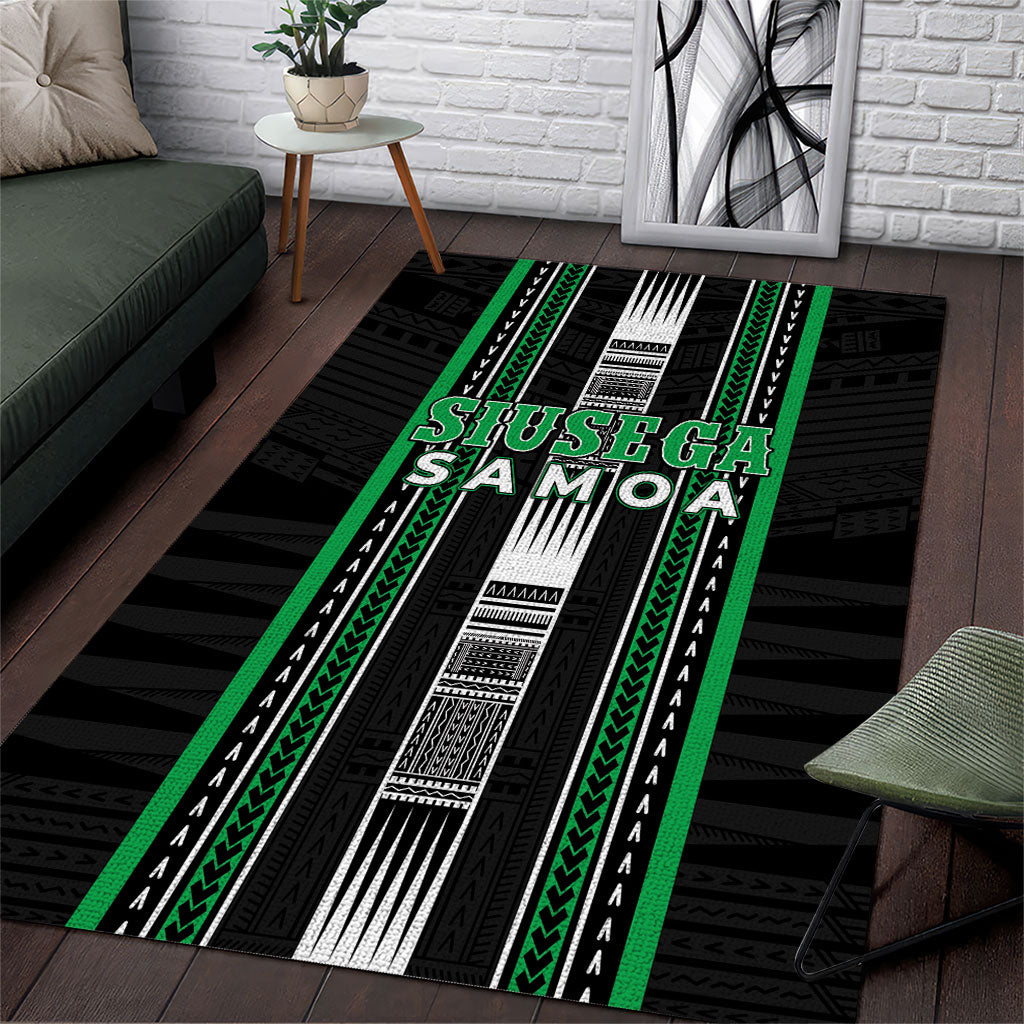 Siusega Samoa Area Rug Samoan Tribal Pattern LT05 Green - Polynesian Pride