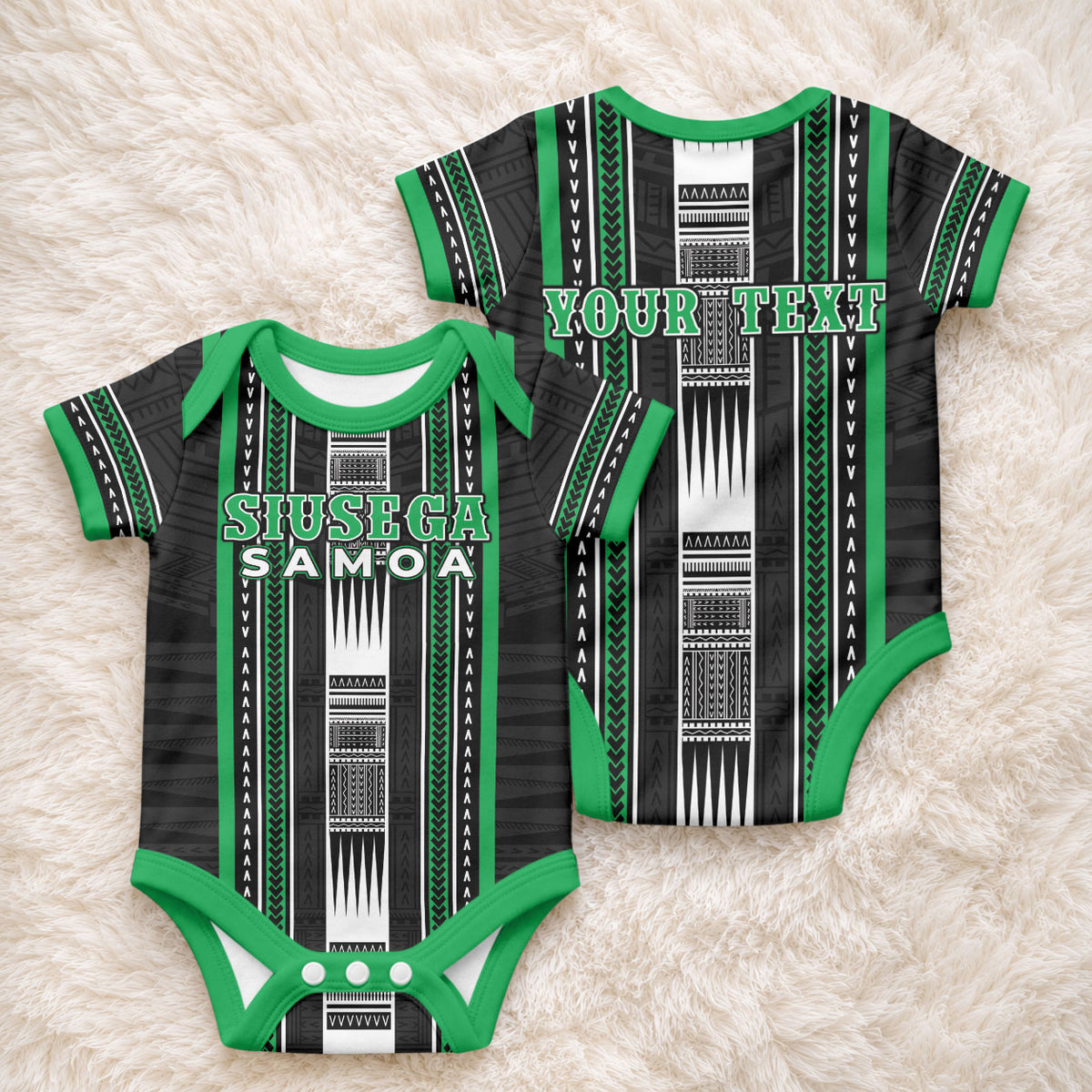 Personalised Siusega Samoa Baby Onesie Samoan Tribal Pattern LT05 - Polynesian Pride